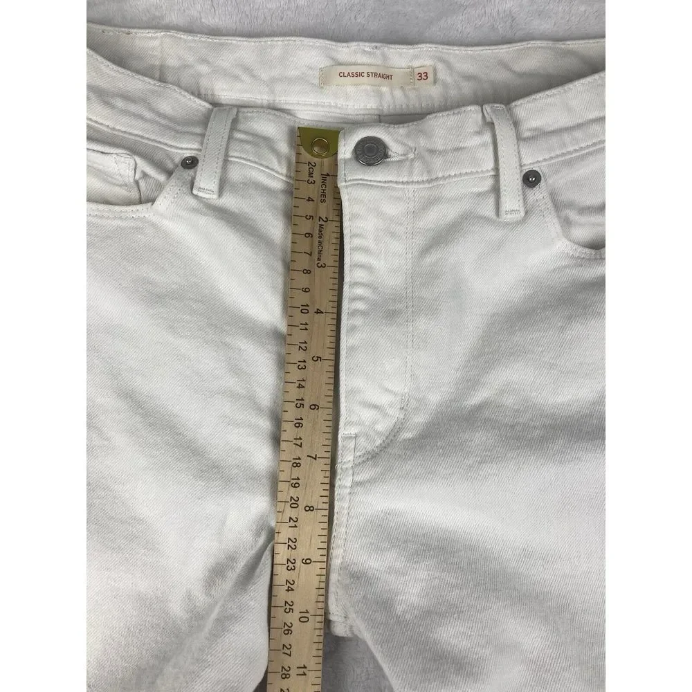 Levi's Cutoff Jean Shorts Womens Classic Straight‎ White Size 33